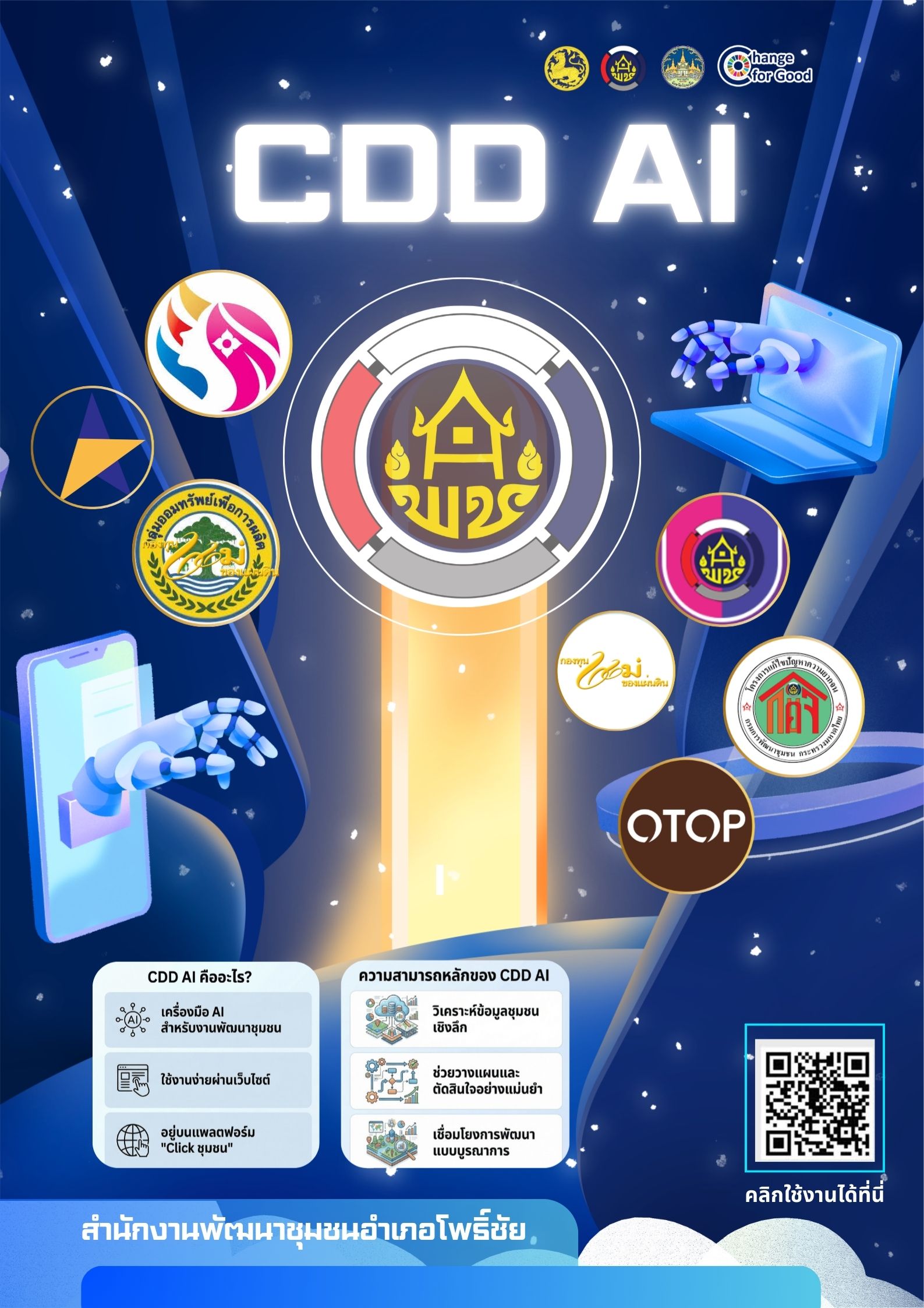 ประชาสัมพันธ์ระบบ CDD AI ผู้ช่วยพัฒนากร บริการอัจฉริยะ เพื่อการพัฒนาชุมชน